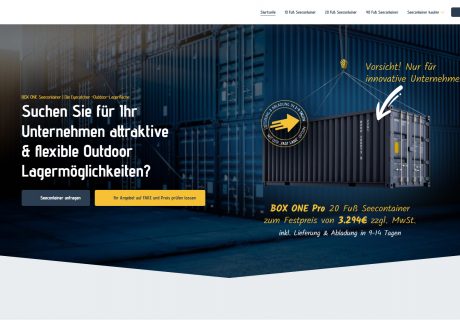 Ein Screenshot der Homepage von Box One