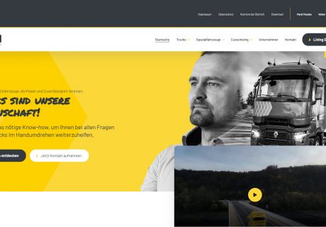 Ein Screenshot der Homepage von Dietrich Trucks
