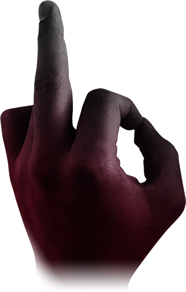 Hand zwischen OK-Zeichen und Mittelfinger