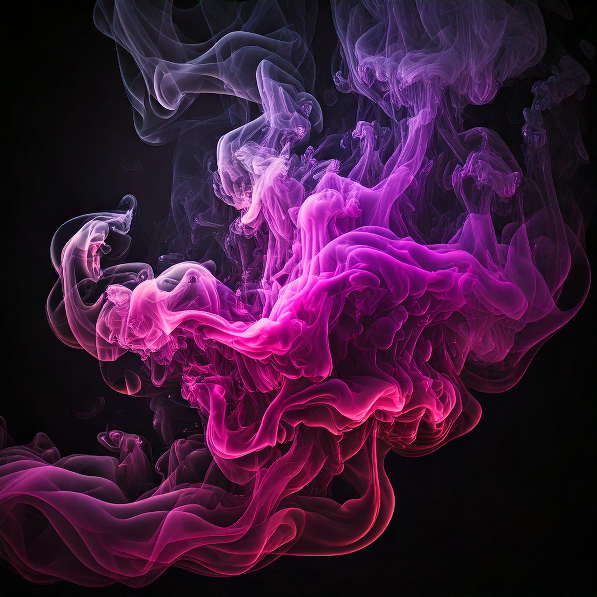 Rauch mit magentafarbenen Highlights