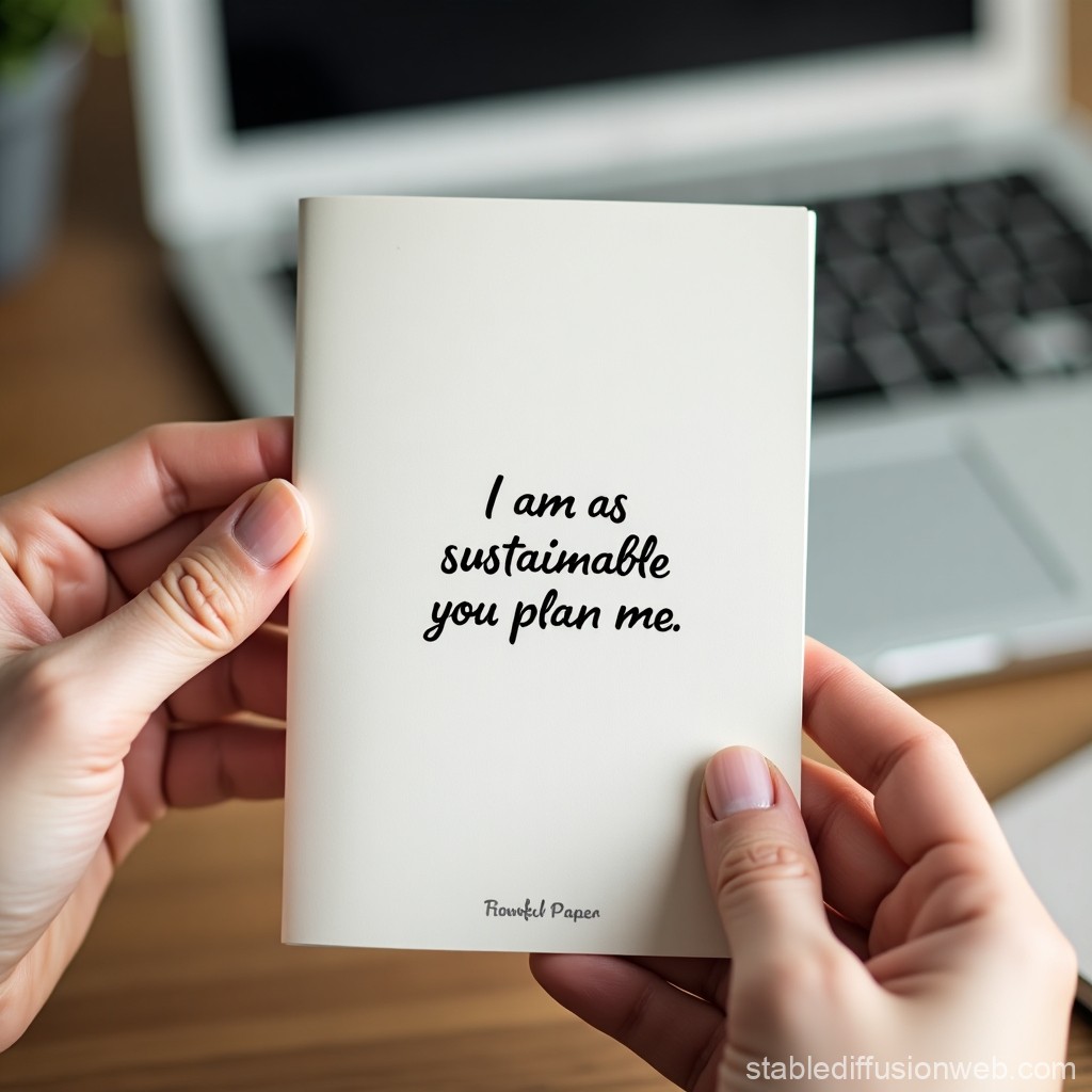 Eine Broschüre, auf der "I am as sustainable as you plan me" steht.
