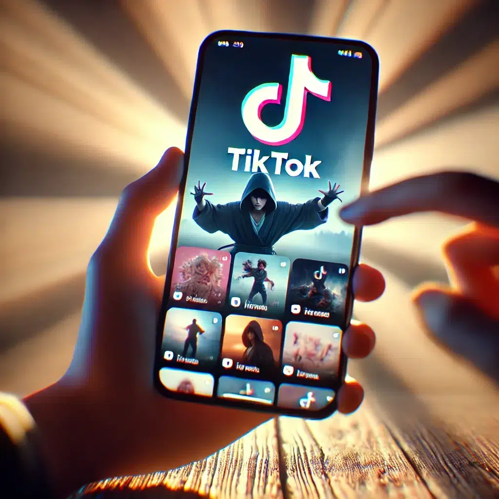 Eine Person scrollt durch das soziale Medium TikTok