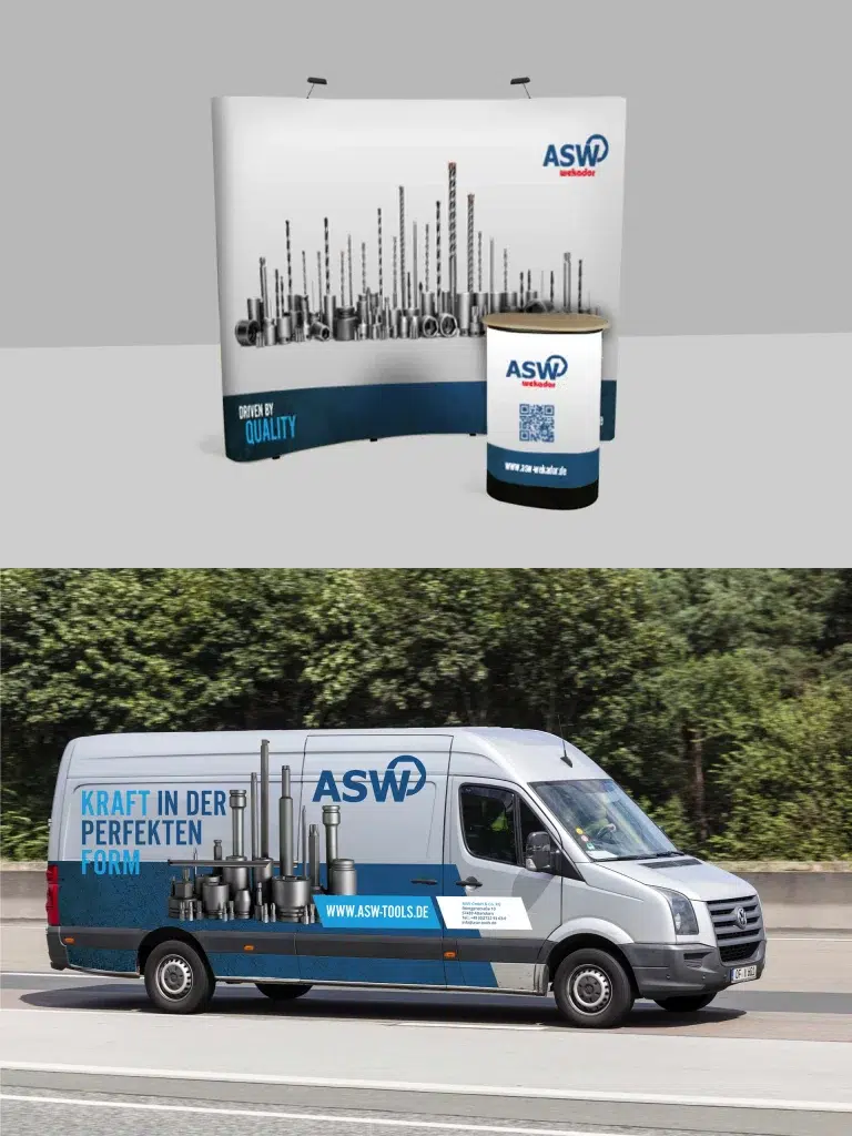 Designs für eine Messe und Fahrzeuge für ASW, Design von vyn
