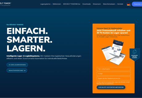 Ein Screenshot der Homepage von Böckelt Tower