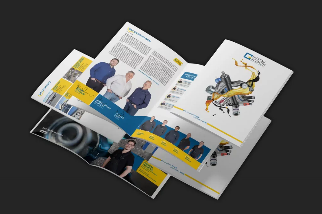 Broschüren für Gustav Schmidt, Design von vyn