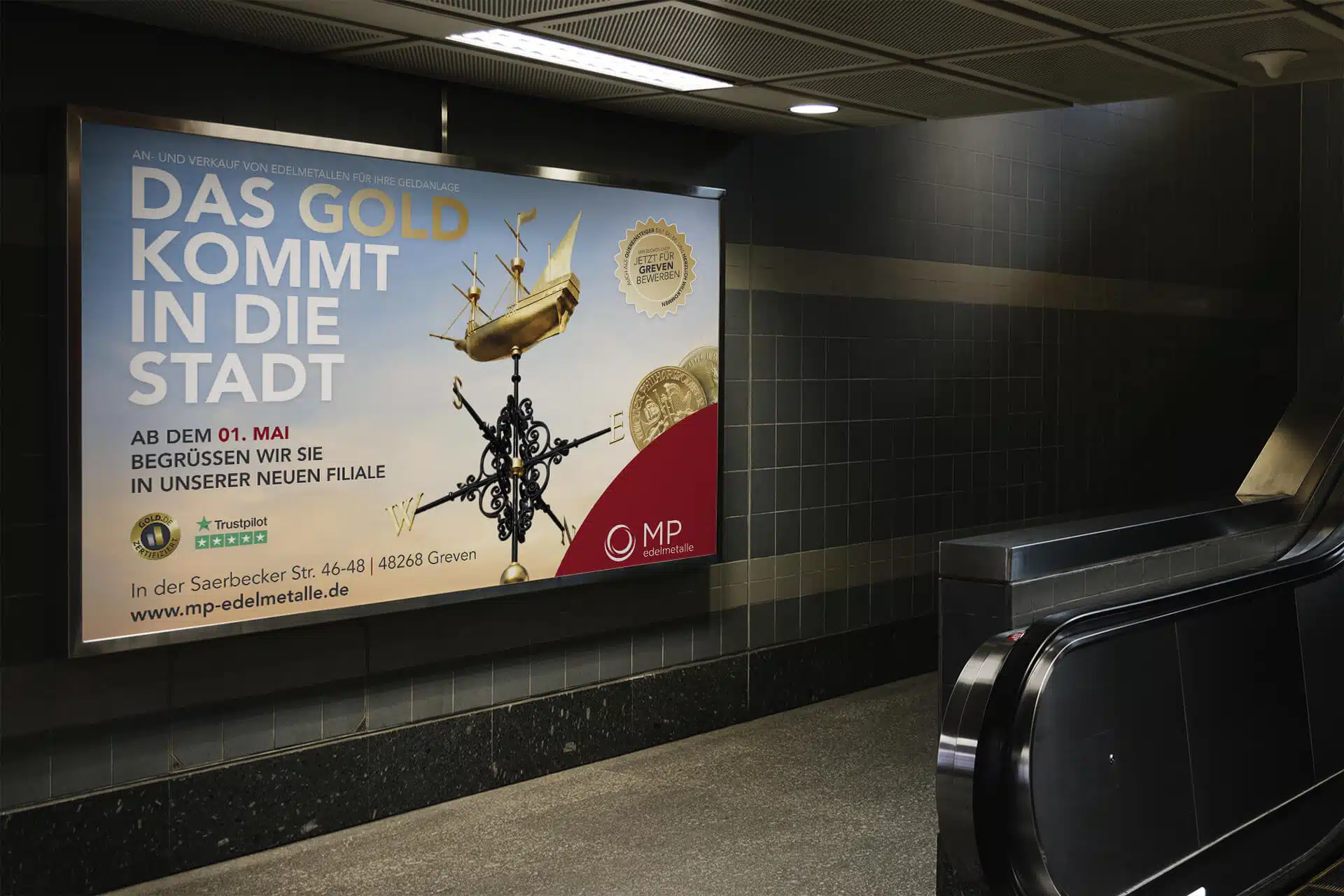 Ein Plakat im Großformat für MP Edelmetalle, Design von vyn