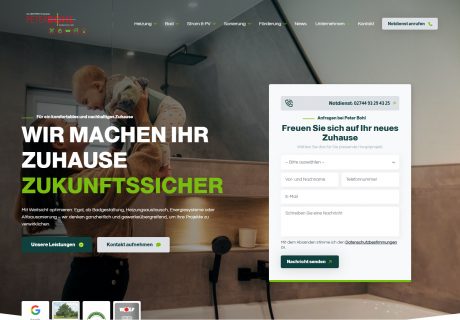 Ein Screenshot der Homepage von Peter Bohl
