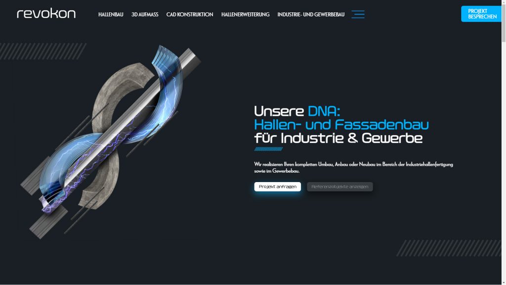 Ein Screenshot der Homepage von Revokon