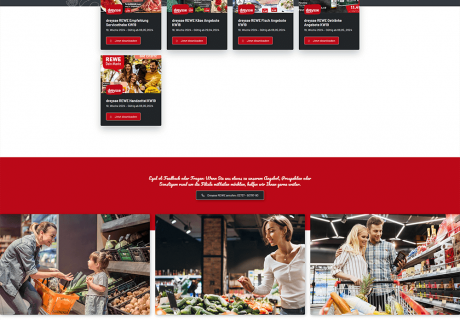 Ein Screenshot der Homepage von Rewe Dreysse