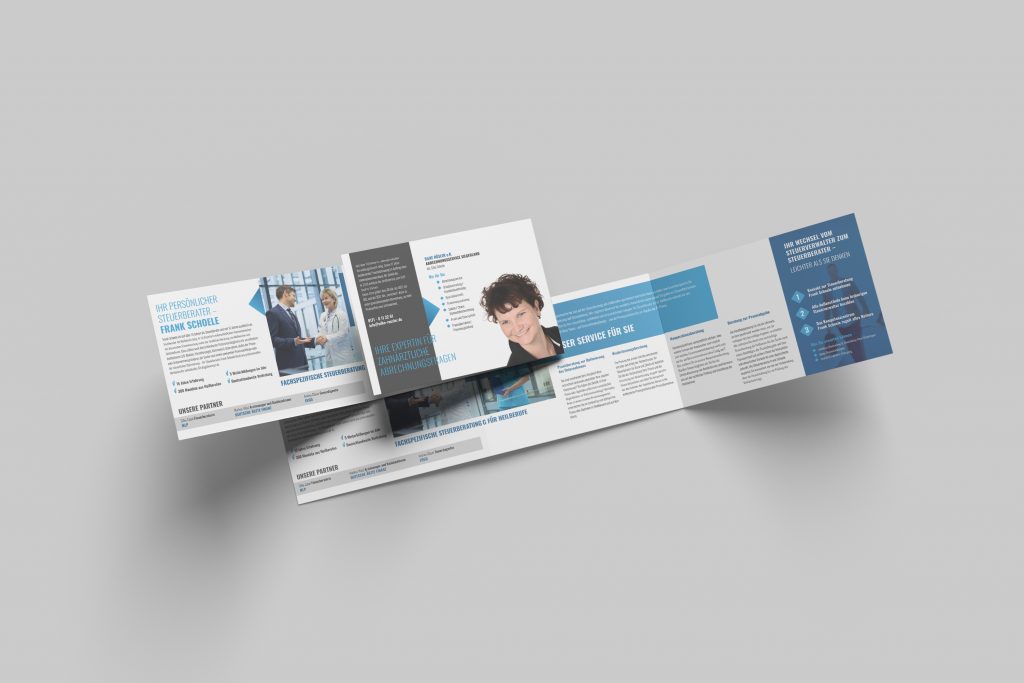 Ein Folder für die Steuerkanzlei Schoele, Design von vyn