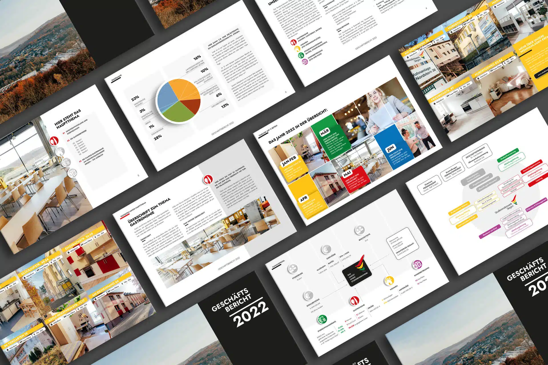 Broschüren für das Studierendenwerk Siegen, Design von vyn