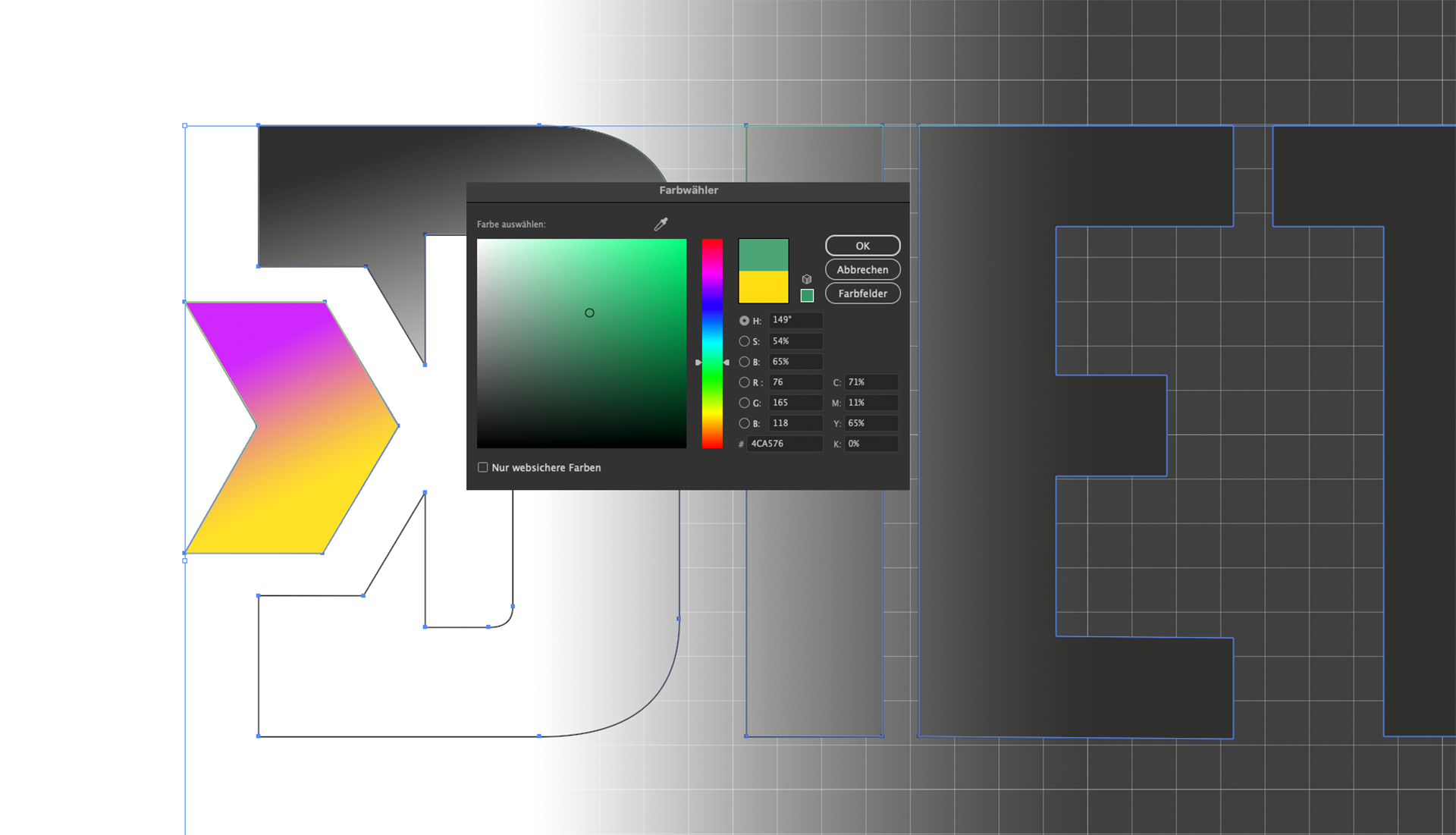 Das Logo von Dietrich Trucks, während es gestaltet wird