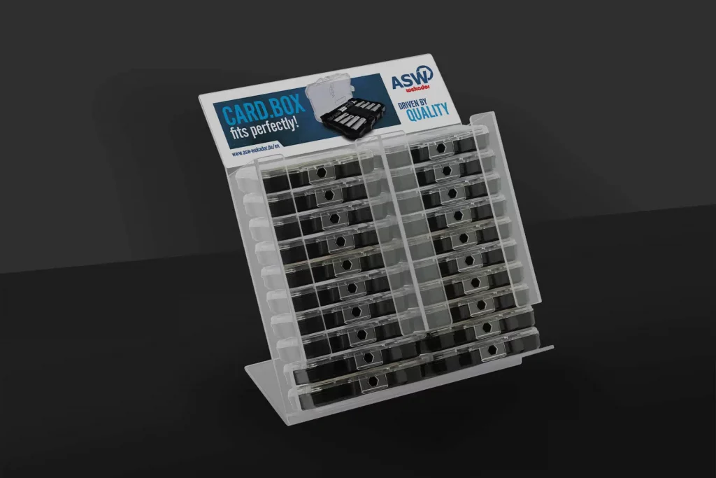 Design für einen Thekenaufsteller von ASW, Design von vyn