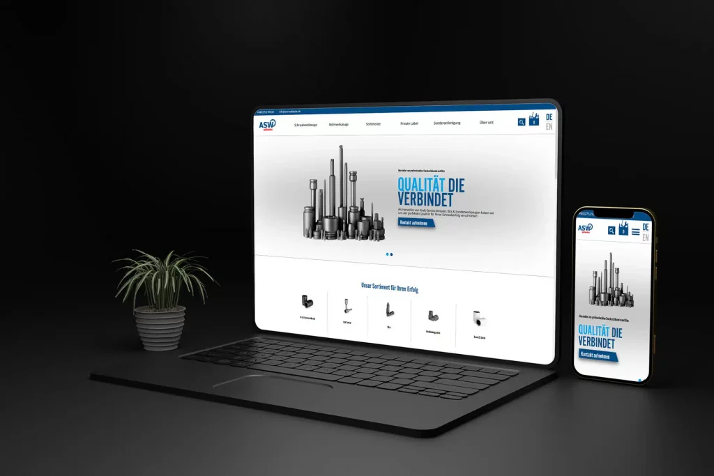 Design für die Website von ASW, Design von vyn