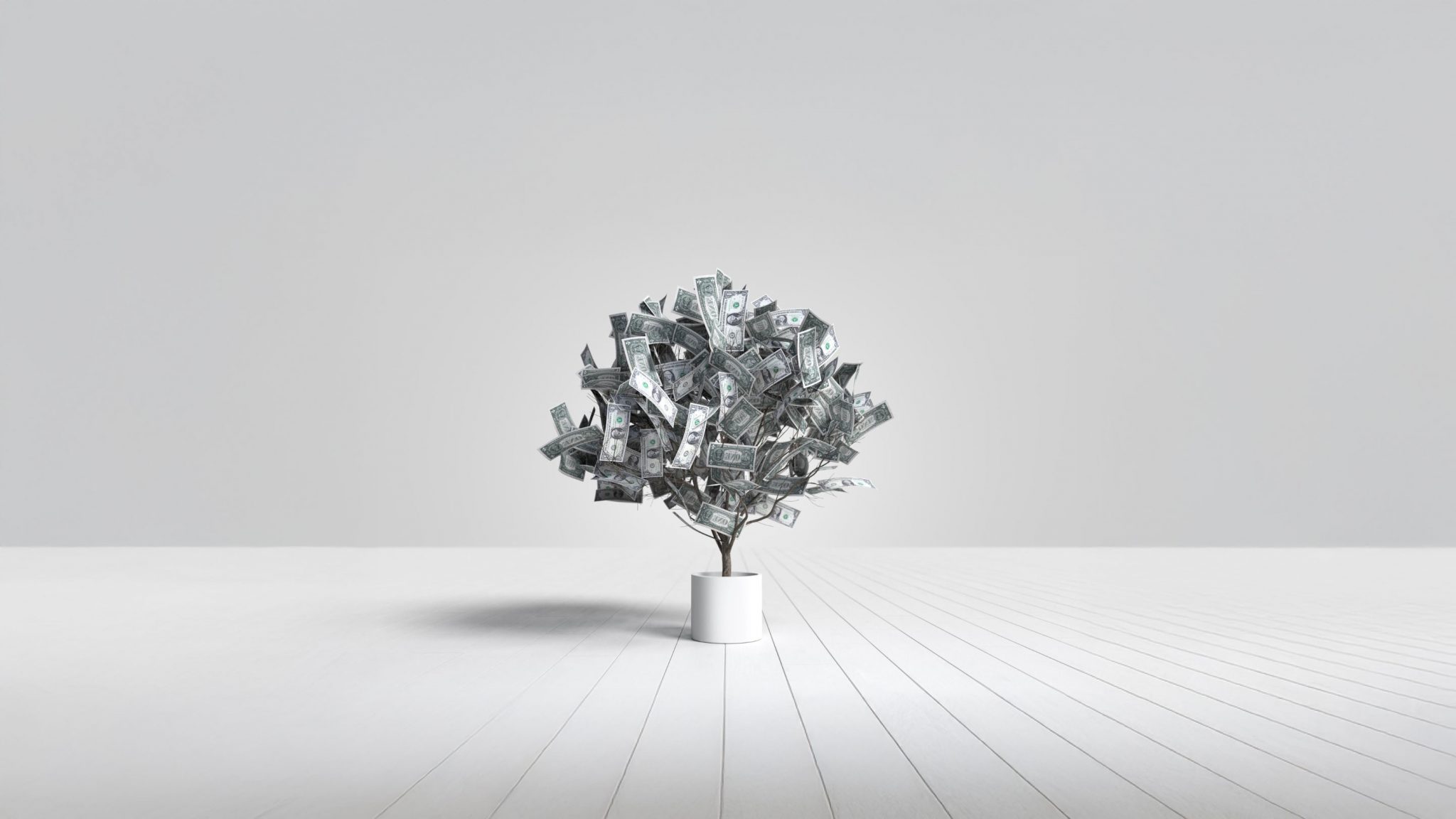 Symbolbild Baum mit Geldblättern: Wie mit B2B SEO dein Business wächst