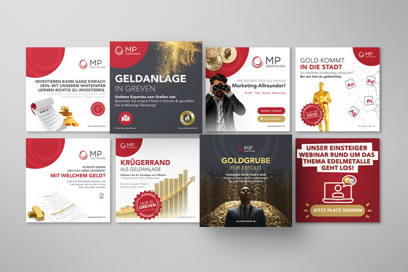 Metapostings für MP Edelmetalle, Design von vyn