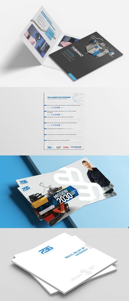 Broschüren und Flyer für PBS, Print-Design von vyn