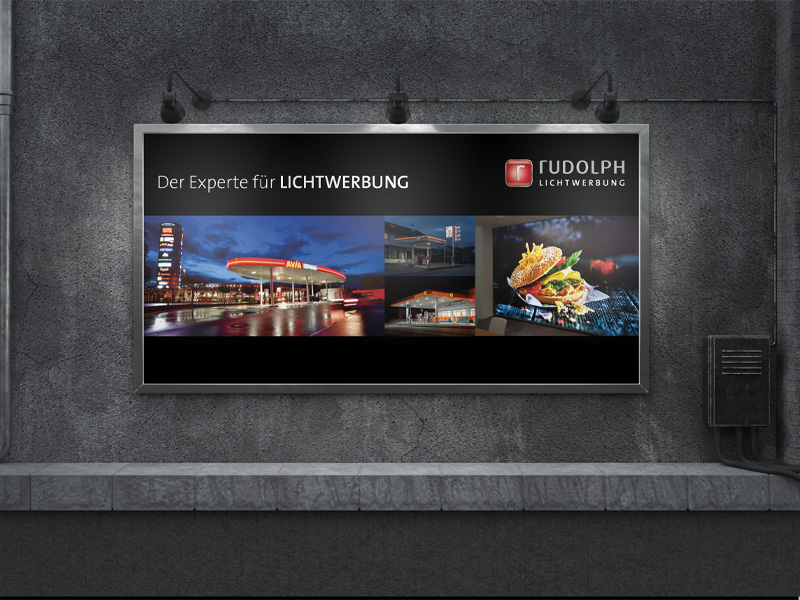 Ein Plakat im Großformat von Rudolph Lichtwerbung