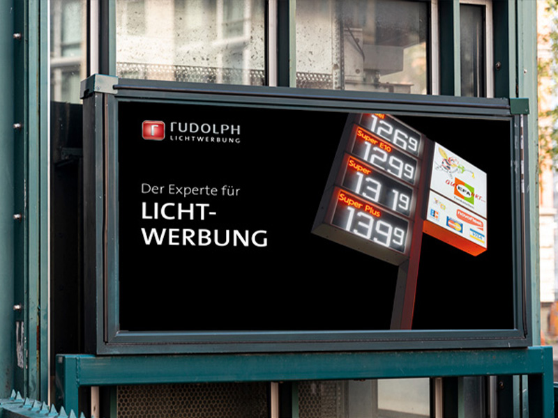 Ein Plakat im Großformat von Rudolph Lichtwerbung