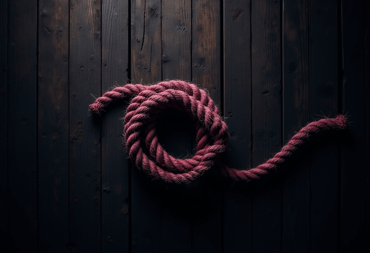 Realistischer Strick aus Seil auf dunklem abstraktem Hintergrund, um die Fallstricke bei A/B Testing zu verdeutlichen