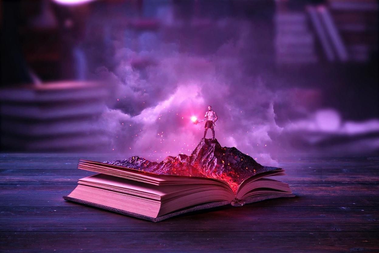 So wie nach der SEO Konzeption Seiten mit Inhalten gefüllt werden, ist dieses aufgeschlagene Buch gefüllt mit den Abenteuern, die bildlich daraus hervorspringen.